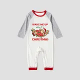 Christmas Matching Family Pajamas Wake Me Up When It's Christmas White Pajamas Set