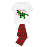 Christmas Matching Family Pajamas Dinosaur Rawr Fala White Short Pajamas Set