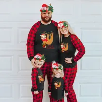 Christmas Matching Family Pajamas Sloth Christmas Gift Black Pajamas Set