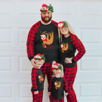 Christmas Matching Family Pajamas Sloth Christmas Gift Black Pajamas Set