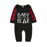 Christmas Matching Family Pajamas Papa Mama and Baby Bear Black Pajamas Set