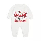 Christmas Matching Family Pajamas Through Snowflakes Gnomie For the Holidays White Pajamas Set