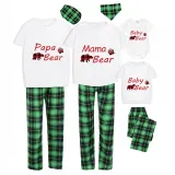Christmas Matching Family Pajamas Papa Mama and Baby Bear Family Green Pajamas Set