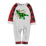 Christmas Matching Family Pajamas Dinosaur Rawr Fala Gray Pajamas Set