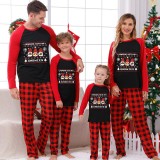 Christmas Matching Family Pajamas Seamless Hanging Gnomies Black Red Pajamas Set