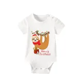 Christmas Matching Family Pajamas Sloth Christmas Gift Gray Short Pajamas Set