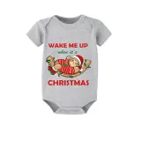 Christmas Matching Family Pajamas Wake Me Up When It's Christmas White Short Pajamas Set