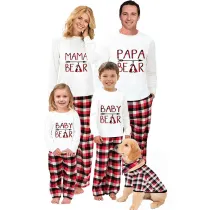 Christmas Matching Family Pajamas Papa Mama and Baby Bear White Pajamas Set