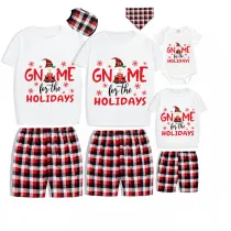 Christmas Matching Family Pajamas Through Snowflakes Gnomie For the Holidays Gray Short Pajamas Set