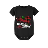 Christmas Matching Family Pajamas Dachshund Through the Snow Plaids Black Pajamas Set