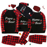 Christmas Matching Family Pajamas Papa Mama and Baby Bear Family Black Pajamas Set
