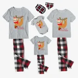 Christmas Matching Family Pajamas Sloth Christmas Gift White Short Pajamas Set