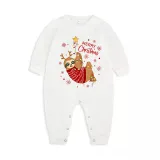 Christmas Matching Family Pajamas Merry Christmas Sloth White Pajamas Set