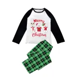 Christmas Matching Family Pajamas Three Bear Snowman Merry Christmas Green Pajamas Set
