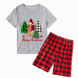 Christmas Matching Family Pajamas Merry Christmas Dachshund Tree Gray Short Pajamas Set