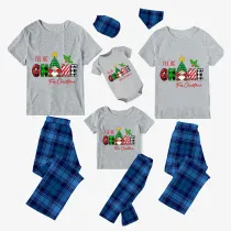 Christmas Matching Family Pajamas I'll Be with Gnome For Christmas Blue Pajamas Set