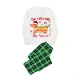Christmas Matching Family Pajamas Dachshund Through the Snow Green Pajamas Set