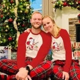 Christmas Matching Family Pajamas Merry Christmas Penguin Deer Gray Pajamas Set