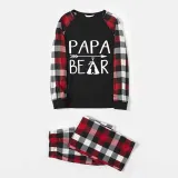 Christmas Matching Family Pajamas Papa Mama and Baby Bear Black Red Plaids Pajamas Set