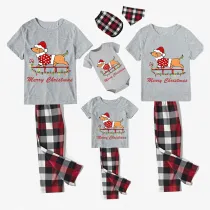Christmas Matching Family Pajamas Merry Christmas Dachshund White Short Pajamas Set