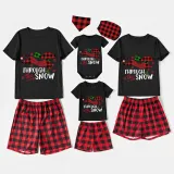 Christmas Matching Family Pajamas Dachshund Through the Snow Plaids Black Pajamas Set