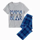 Christmas Matching Family Pajamas Papa Mama and Baby Bear Blue Pajamas Set
