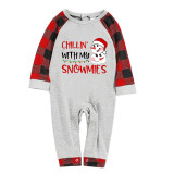 Christmas Matching Family Pajamas Chillin' with Snowman Gray Pajamas Set