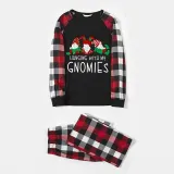 Christmas Matching Family Pajamas Sitting Gnimoes Black Red Pajamas Set