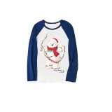 Christmas Matching Family Pajamas Christmas String Light Bear Blue Pajamas Set