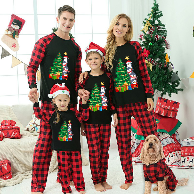 Matching Christmas Family Pajamas Set - Christmas Tree Printed PJs For Adults & Kids