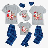Christmas Matching Family Pajamas Blue Pajamas Set