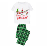 Christmas Matching Family Pajamas Rollin' with My Three Gnomies Green Pajamas Set