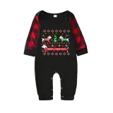 Christmas Matching Family Pajamas Merry Christmas Dachshund Print Black Pajamas Set