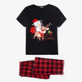Christmas Matching Family Pajamas Merry Christmas Penguin Deer Black Pajamas Set