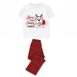 Christmas Matching Family Pajamas Here Comes Santa Paws White Short Pajamas Set