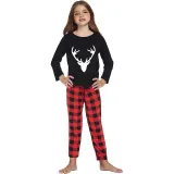 Christmas Matching Family Pajamas Deer Head Black Pajamas Set