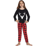 Christmas Matching Family Pajamas Deer Head Black Pajamas Set
