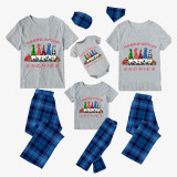 Christmas Matching Family Pajamas Hanging with My Friends Gnomies Blue Pajamas Set