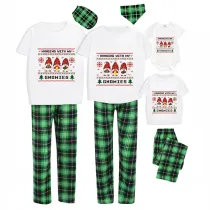 Christmas Matching Family Pajamas Seamless Hanging Gnomies Green Pajamas Set