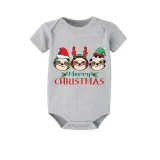 Christmas Matching Family Pajamas Merry Christmas Sloth White Short Pajamas Set