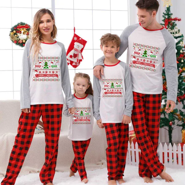 Christmas Matching Family Pajamas Merry Christmas Dachshund Print White Pajamas Set