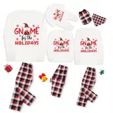 Christmas Matching Family Pajamas Through Snowflakes Gnomie For the Holidays White Pajamas Set