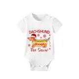 Christmas Matching Family Pajamas Dachshund Through the Snow Gray Short Pajamas Set