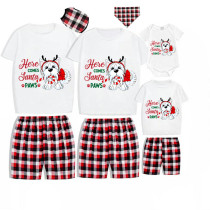 Christmas Matching Family Pajamas Here Comes Santa Paws Gray Short Pajamas Set