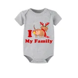 Christmas Matching Family Pajamas I Love My Family Dachshund Gray Short Pajamas Set