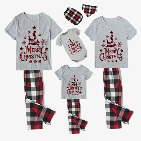 Christmas Matching Family Pajamas Merry Christmas Dachshund White Short Pajamas Set