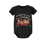Christmas Matching Family Pajamas Holiday Car with Gnome Black Pajamas Set