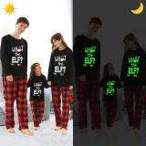 Christmas Matching Family Pajamas Luminous Glowing What The Elf Black Pajamas Set