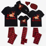 Christmas Matching Family Pajamas I Love My Family Dachshund Black Pajamas Set