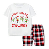 Christmas Matching Family Pajamas Chillin' with My Snowmies White Short Pajamas Set